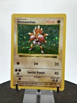 1999 Pokemon Game Base Set SHADOWLESS Hitmonchan Holo 7/102 - Image 2