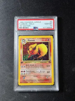 1999 Pokemon Flareon Jungle 1st Edition Holo Rare #3 PSA 10 Gem Mint - Image 1