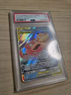 2019 POKEMON SUN&MOON UNIFIED MINDS 35/236 SLOWPOKE & PSYDUCK GX TAG TEAM -PSA 7 - Image 4