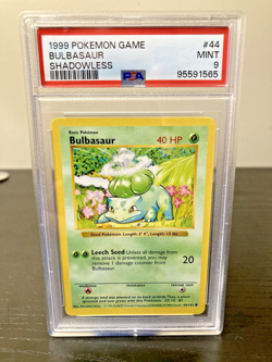 PSA 9 Mint Shadowless Bulbasaur 1999 Pokemon TCG #44 - Image 1