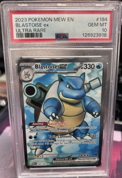 2023 POKEMON MEW EN-151 ULTRA RARE #184 BLASTOISE EX PSA 10 - Image 1