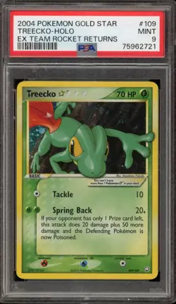 Pokemon Treecko Gold Star EX Team Rocket Returns Holo Ultra Rare #109 PSA 9 Mint - Image 1