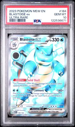 2023 POKEMON MEW EN-151 ULTRA RARE #184 BLASTOISE EX PSA 10 - Image 1