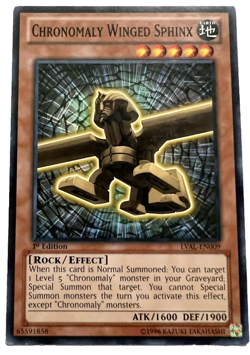 YuGiOh! - Chronomaly Winged Sphinx LVAL-EN009 1st Edition Common - Image 1