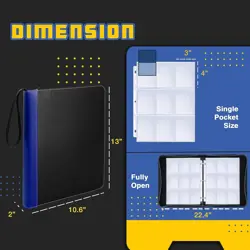 9 Pocket Waterproof Trading Card Binder,Trading Album Display Holder for TCG,MTG - Image 5