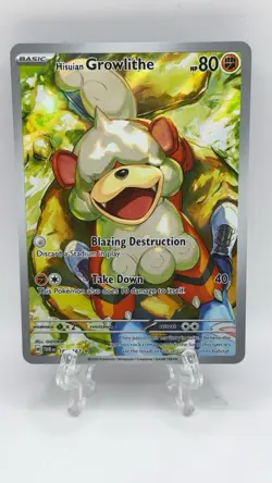 Pokemon TCG Twilight Masquerade Hisuian Growlithe Illustration Card 181/167 Rare - Image 1