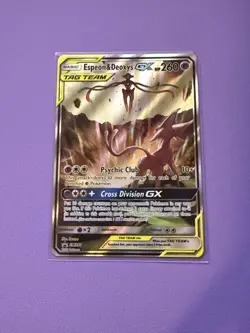 Pokemon TCG Espeon & Deoxys GX SM240 Black Star Promo Holo Card - Image 1
