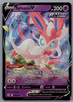 Sylveon V 074/203 - Pokemon TCG Evolving Skies Sword & Shield Ultra Rare Card NM - Image 1