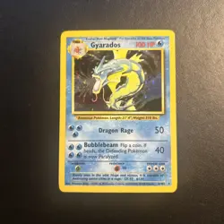 Gyrados 6/102 Base Set Pokemon Card Unlimited Holo Rare Moderately Played MP + - Image 1