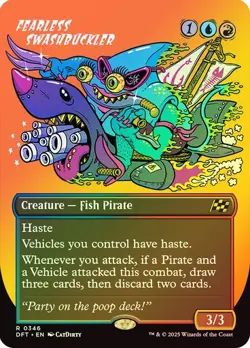 Fearless Swashbuckler (Borderless) 346 Foil NM MTG Aetherdrift Magic - Image 1