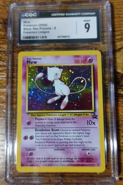 Mew Black Star Promo 9 Holo CGC 9 Pokemon Card Graded Pokemon League - Image 1