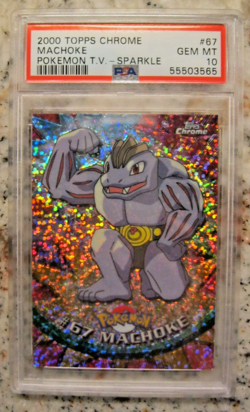 2000 Pokemon TV Topps Chrome - Machoke Holo Sparkle #67 PSA 10 💎 GEM MT 💎 - Image 2