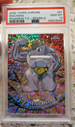 2000 Pokemon TV Topps Chrome - Machoke Holo Sparkle #67 PSA 10 💎 GEM MT 💎 - Image 3
