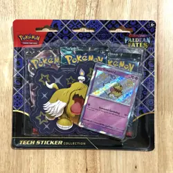 Paldean Fates Tech Sticker Collection Greavard 3-Pack Blister Sealed Pokemon TCG - Image 1