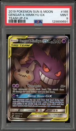 Pokemon Gengar & Mimikyu GX Team Up Full Alt Art #165 PSA 9 Mint - Image 1