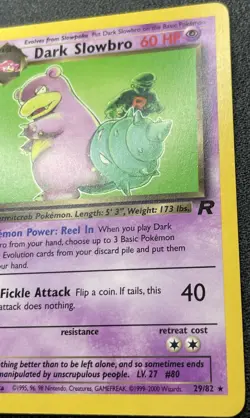 Pokemon Dark Slowbro 29/82 Non-Holo 1st Edition Team Rocket NM / LP - Image 4