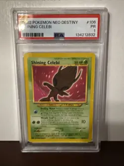 Pokemon TCG Shining Celebi Neo Destiny 106 Holo Unlimited Shiny Holo Rare PSA 1 - Image 1