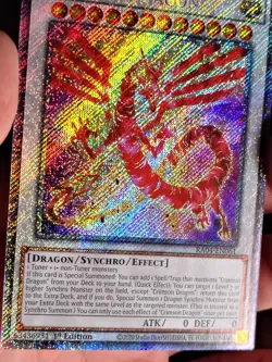Crimson Dragon 1st Edition Platinum Secret Rare RA04-EN061 Yu-Gi-Oh! - Image 3