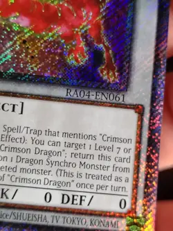 Crimson Dragon 1st Edition Platinum Secret Rare RA04-EN061 Yu-Gi-Oh! - Image 4