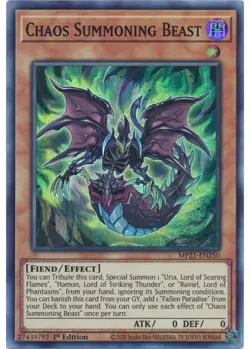 Yugioh - Chaos Summoning Beast (Super Rare) (1st Edition) - MP21-EN250 P - Image 1