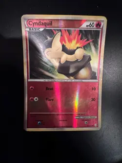 2010 Pokemon Card Cyndaquil 61/123 Reverse Holo TCG HeartGold SoulSilver HGSS - Image 1