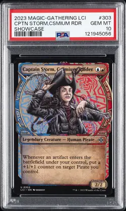 2023 MTG THE LOST CAVERNS OF IXALAN SC #303 CAPTAIN STORM, COSMIUM RAIDER PSA 10 - Image 1