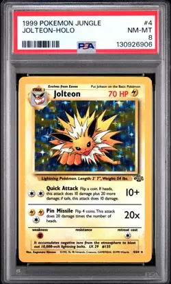 Pokemon Jolteon 4/64 Holo Rare Unlimited Jungle PSA 8 NM-MT - Image 1