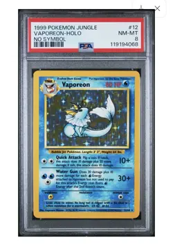 1999 POKEMON JUNGLE #12 VAPOREON-HOLO PSA 8, Free Shipping - Image 1