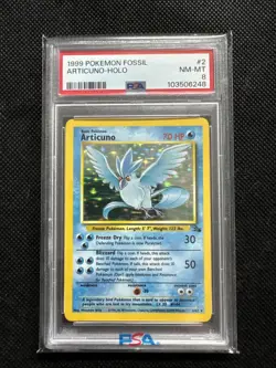 Pokemon 1999 Vintage Articuno Holo PSA 8 NM/MT Fossil Unlimited - Image 1