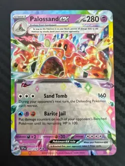 Pokemon TCG Palossand ex 091/191 Sv08: Surging Sparks Holo Double Rare NM - Image 1