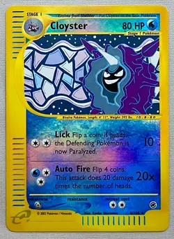 Pokemon Cloyster #8/165 Reverse Holo Rare - 2002 Expedition Base Set - NM+ Cond. - Image 1