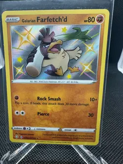 Pokemon TCG Shining Fates Galarian Farfetch'd Shiny Holo Rare SV063/SV122 NM - Image 1