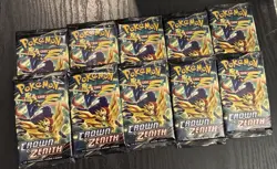 POKEMON TCG! 10x SWSH Crown Zenith BOOSTER PACK SEALED BRAND NEW - Image 1