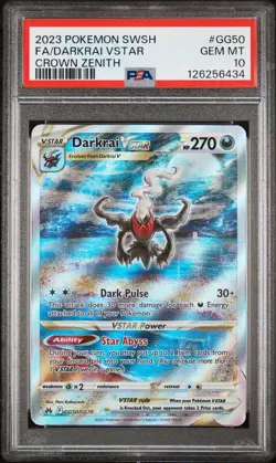 PSA 10 Darkrai VSTAR #GG50 Pokemon SWSH Crown Zenith English 2023 - Image 1