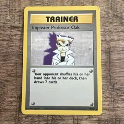 1999 Pokemon TCG Trainer Imposter Professor Oak Base Set 73/102 Rare MP - Image 1
