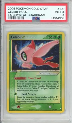 2006 POKEMON EX CRYSTAL GUARDIANS GOLD STAR #100 CELEBI-HOLO PSA 4 - Image 1
