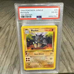 1999 Pokemon Jungle 1st Edition Rhydon 45/64 PSA 4 VG-EX - Image 1