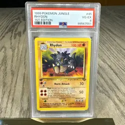 1999 Pokemon Jungle 1st Edition Rhydon 45/64 PSA 4 VG-EX - Image 2