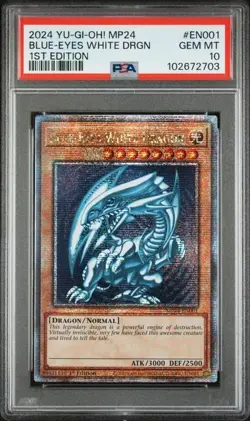 YUGIOH PSA 10 Blue-Eyes White Dragon MP24-EN001 QCR 1st Edition *3091 SDK ART - Image 1