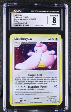 CGC 8 Lickilicky 2007 Secret Wonders 12/132 Holo Pokemon Card - Image 1