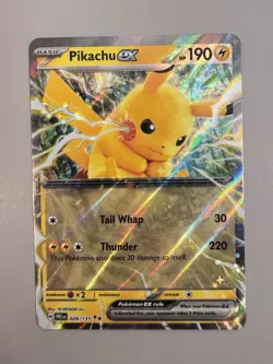 Pikachu Ex 028/131 Pokemon Card TCG Prismatic Evolutions Holo - Image 1