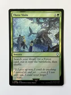 Three Visits (Surge Foil) #315 (NM) Final Fantasy FIC Magic MTG - Image 1