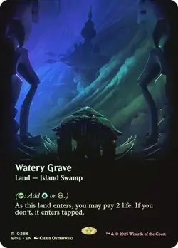 Watery Grave (Borderless) #286 Foil - Magic The Gathering Edge of Eternities EOE - Image 1