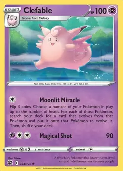 Clefable 054/172 Brilliant Stars Rare Near Mint Pokemon DNA GAMES - Image 1