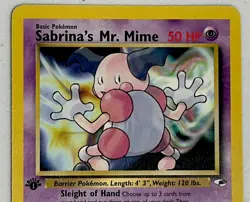Sabrina's Mr. Mime 1st Edition Gym Heroes 94/132 Pokemon TCG Common NM Vintage - Image 3