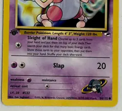 Sabrina's Mr. Mime 1st Edition Gym Heroes 94/132 Pokemon TCG Common NM Vintage - Image 4