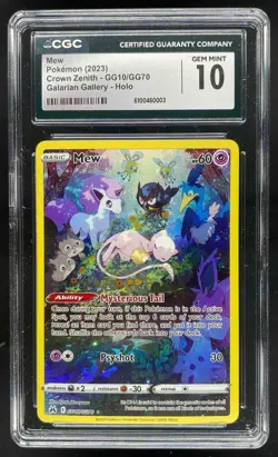 2023 Pokemon SW&SH Crown Zenith Mew Galarian Gallery CGC 10 Gem Mint #GG10/GG70 - Image 1