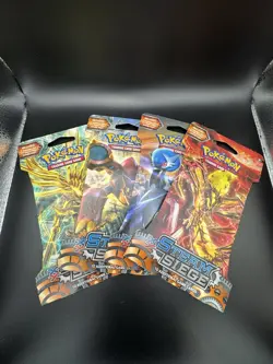 Pokemon TCG: XY Steam Siege Sleeved Booster Art Set Factory Sealed - 4 Packs - Image 1