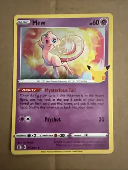 Mew 11/25 Holo Rare Pokemon TCG Celebrations 25th Anniversary NM/LP - Image 1