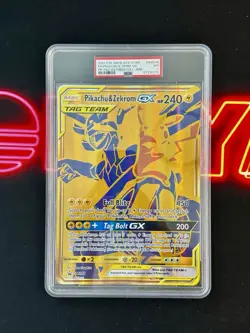 PSA 7 - 2021 POKEMON SM BLACK STAR PROMO SM248 FA/PIKACHU & ZEKROM GX JUMBO - Image 1